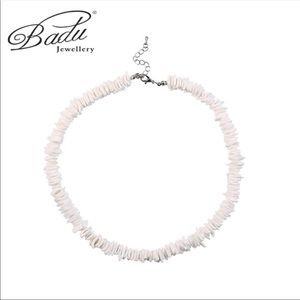 Badu Jewelry Bohemian Natural White Irregular Seashell Casual Unisex Necklace